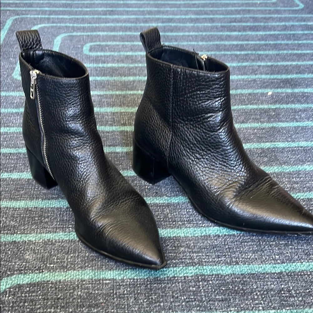 Everlane Black Ankle Booties with Side Zipper